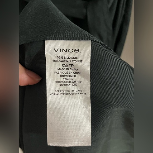 Vince Belted Shirred Silk Twill Dress - Picture 4 of 13